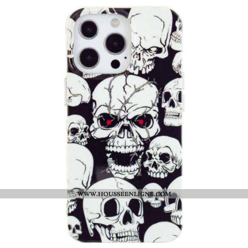 Coque iPhone 15 Pro Max Fluorescente Têtes de Mort