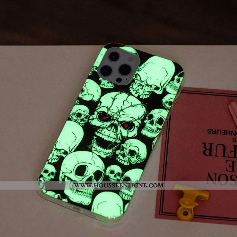 Coque iPhone 15 Pro Max Fluorescente Têtes de Mort