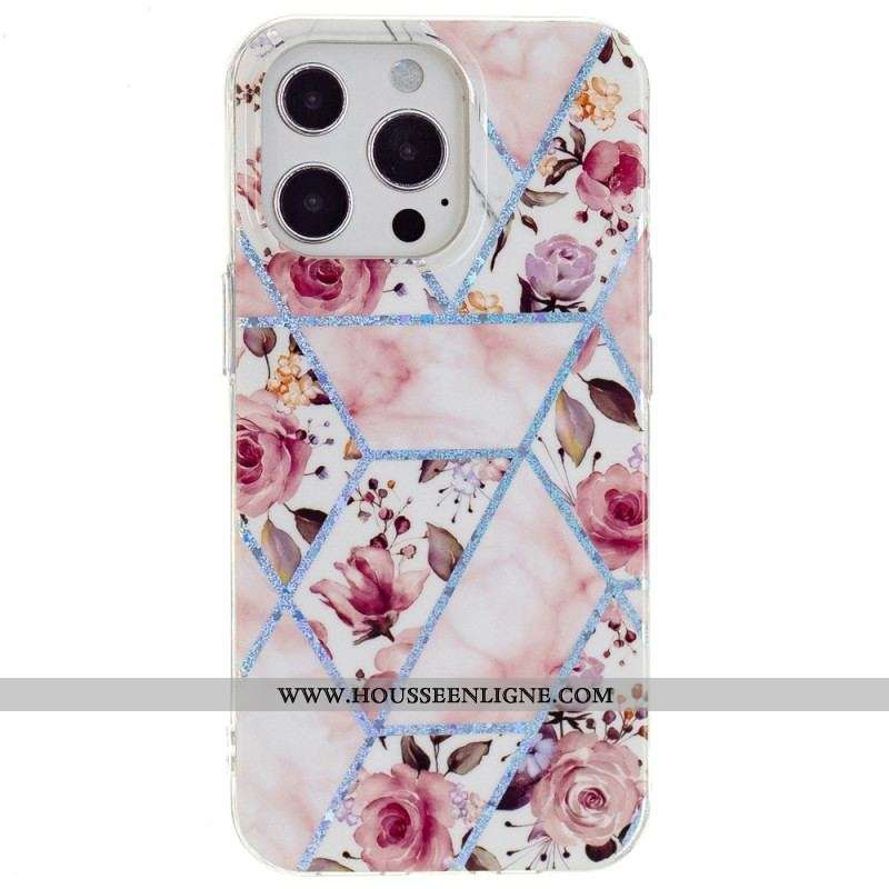 Coque iPhone 15 Pro Max Marbre Floral