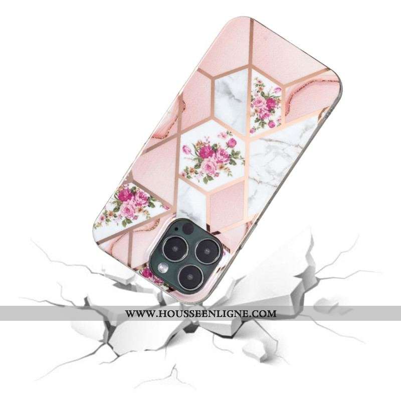 Coque iPhone 15 Pro Max Marbre Floral