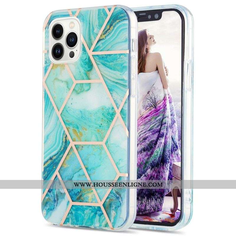 Coque iPhone 15 Pro Max Marbre Géométrique