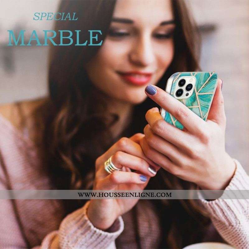 Coque iPhone 15 Pro Max Marbre Géométrique