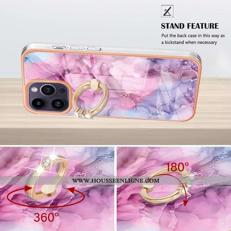 Coque iPhone 15 Pro Max Marbre avec Anneau-Support