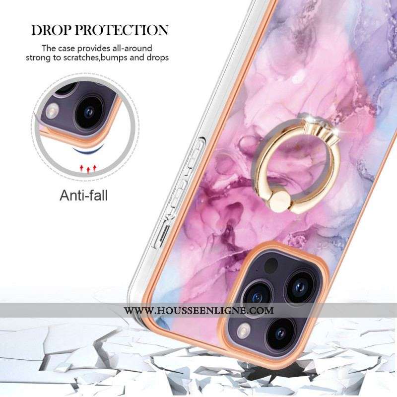 Coque iPhone 15 Pro Max Marbre avec Anneau-Support