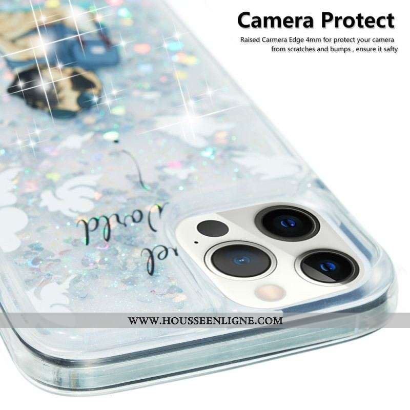 Coque iPhone 15 Pro Max Paillettes Chien