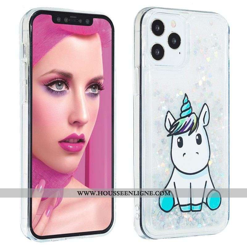 Coque iPhone 15 Pro Max Paillettes Licorne