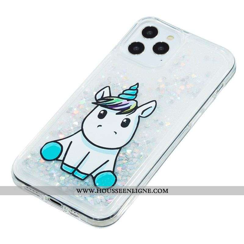 Coque iPhone 15 Pro Max Paillettes Licorne