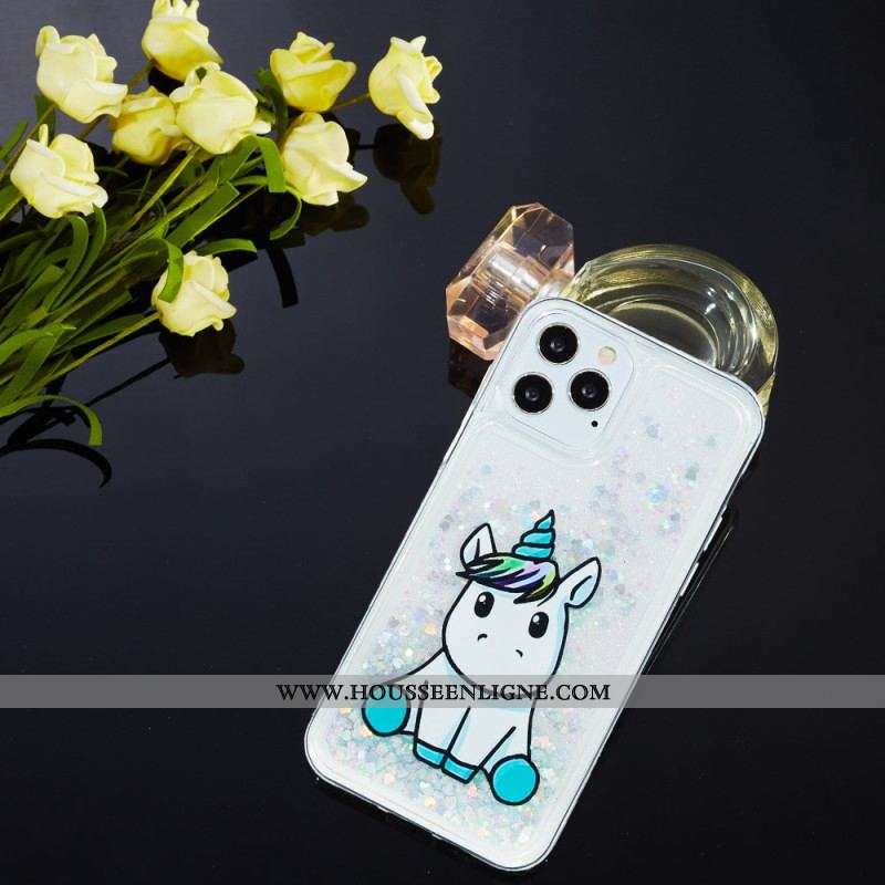 Coque iPhone 15 Pro Max Paillettes Licorne
