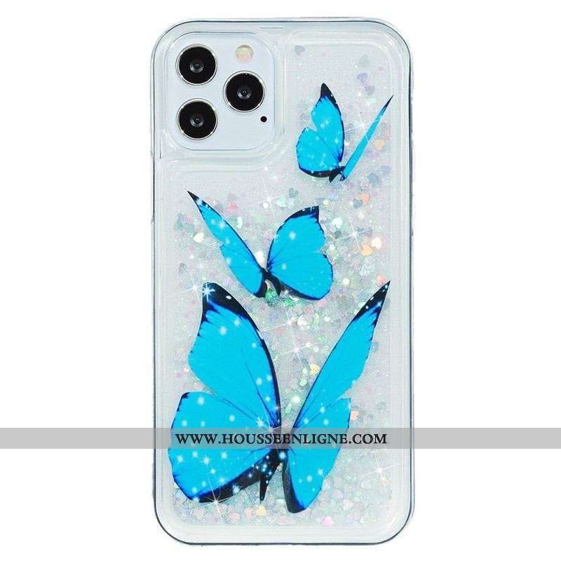 Coque iPhone 15 Pro Max Paillettes Papillons