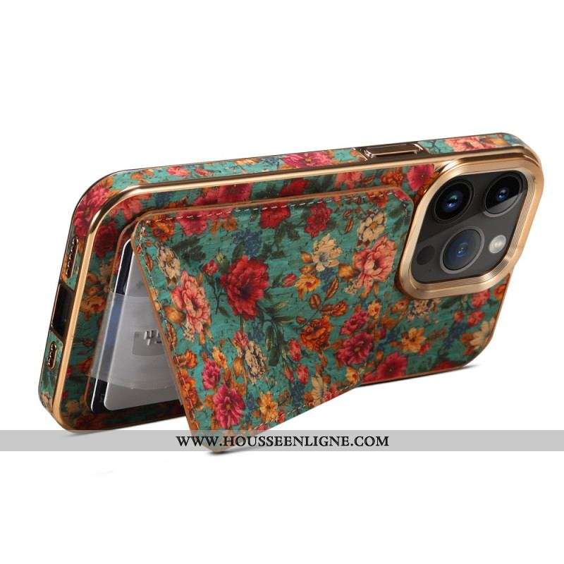 Coque iPhone 15 Pro Max Porte-Cartes Support Vintage