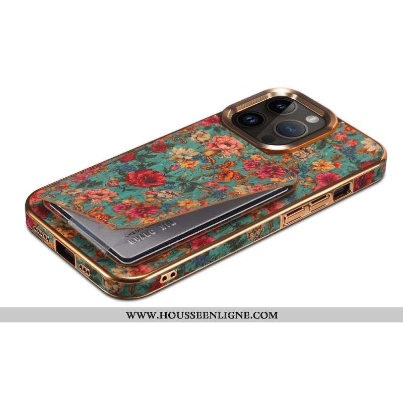 Coque iPhone 15 Pro Max Porte-Cartes Support Vintage