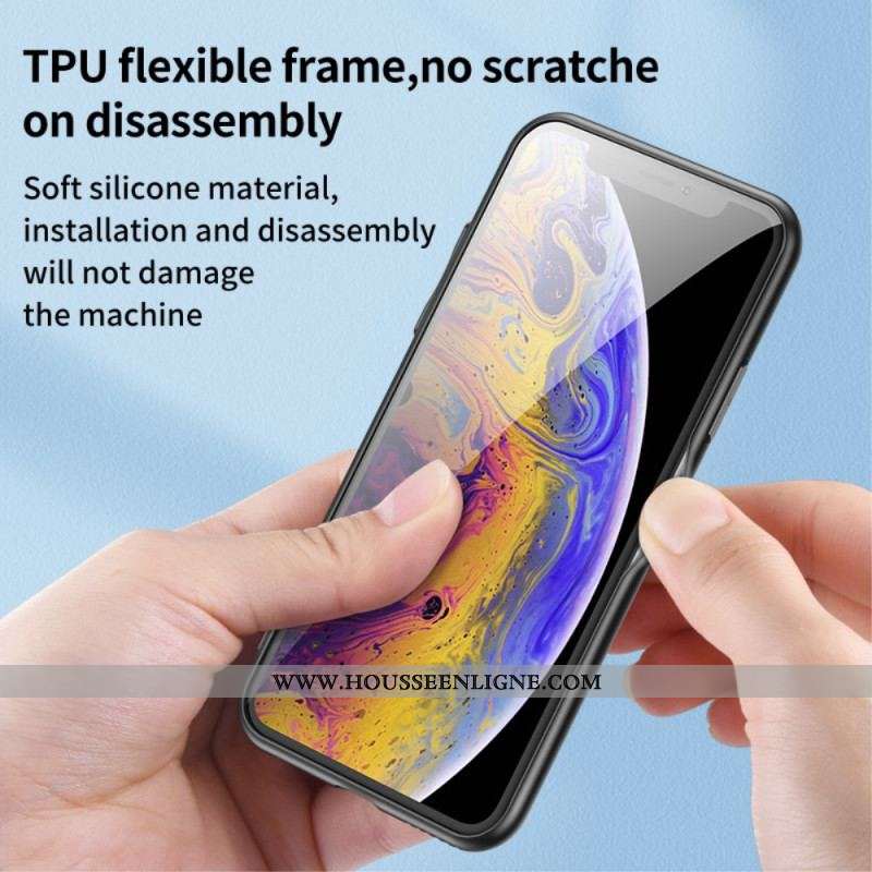 Coque iPhone 15 Pro Max Verre Trempé Floral avec Anneau-Support