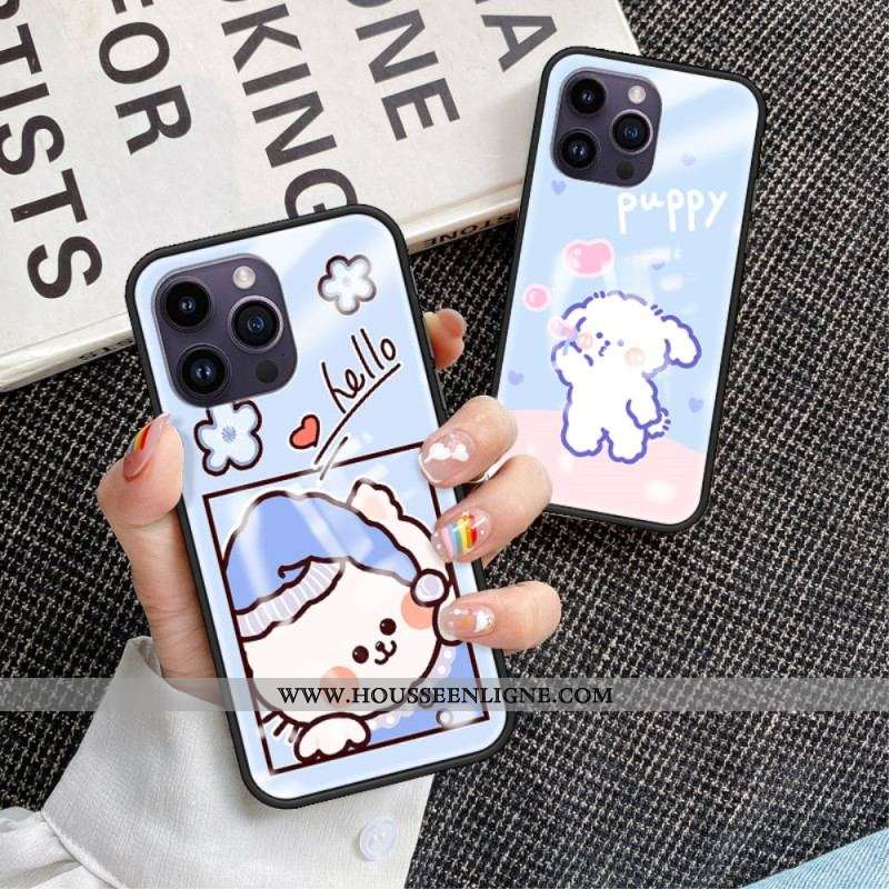Coque iPhone 15 Pro Max Verre Trempé Milk Tea Rabbit