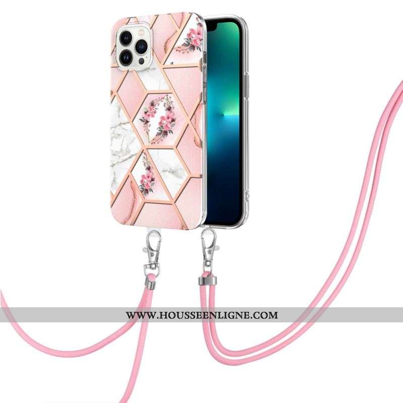 Coque iPhone 15 Pro Max à Cordon Florale