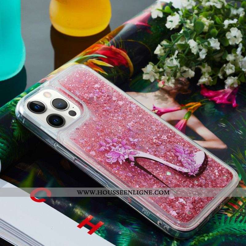 Coque iPhone 15 Pro Paillettes Escarpin