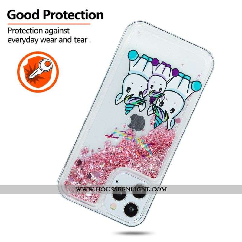 Coque iPhone 15 Pro Paillettes Licornes