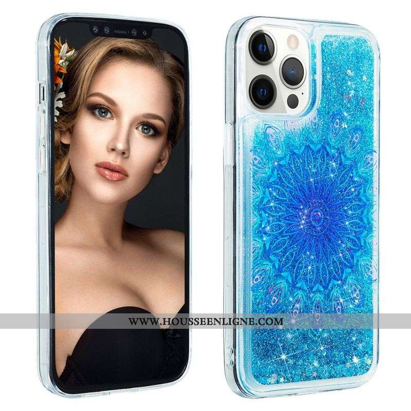 Coque iPhone 15 Pro Paillettes Mandala
