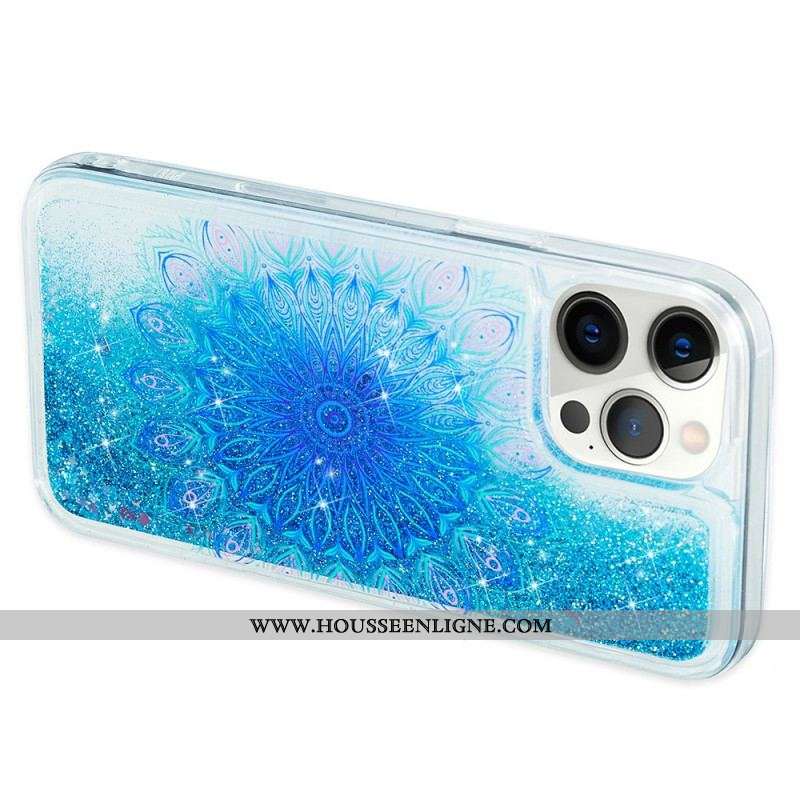 Coque iPhone 15 Pro Paillettes Mandala