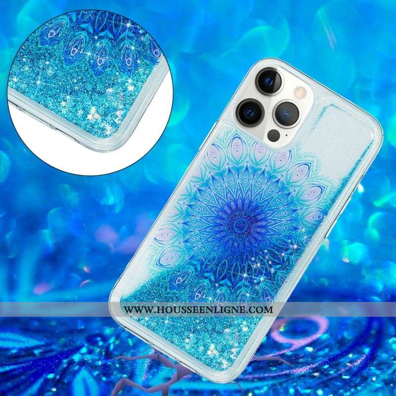 Coque iPhone 15 Pro Paillettes Mandala