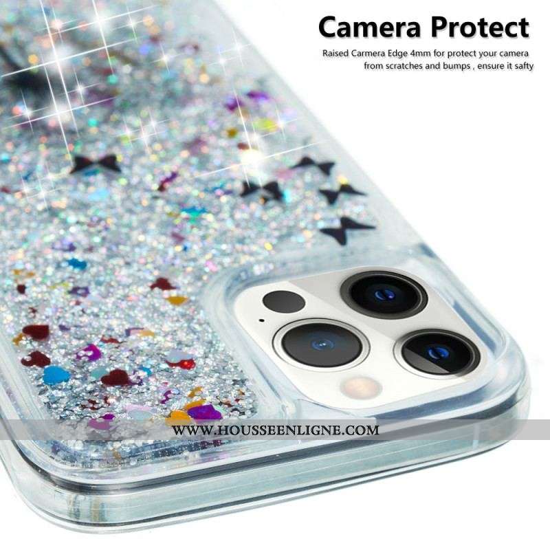 Coque iPhone 15 Pro Paillettes Pissenlit