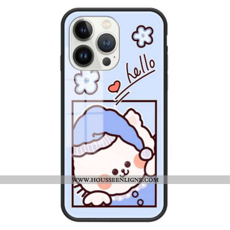 Coque iPhone 15 Pro Verre Trempé Blue Cat