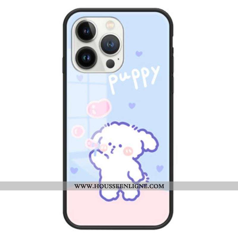 Coque iPhone 15 Pro Verre Trempé Bubble Dog