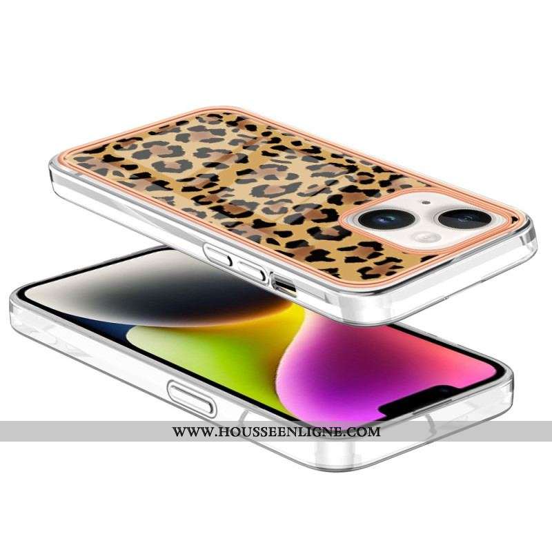 Coque iPhone 15 Pus Léopard