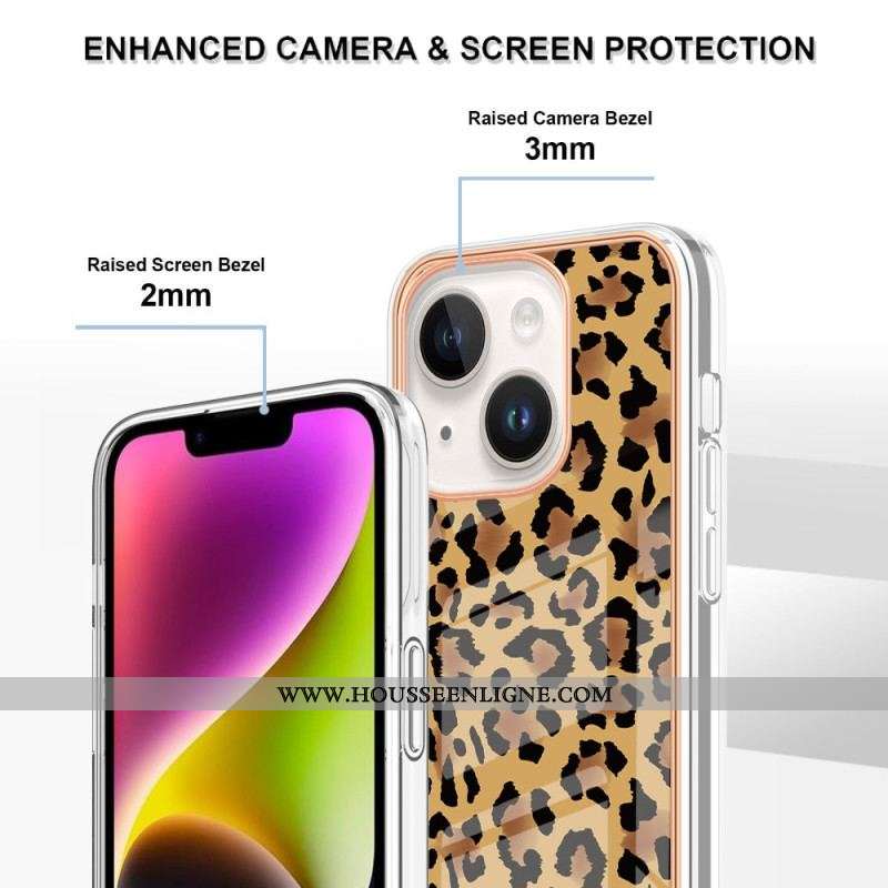 Coque iPhone 15 Pus Léopard