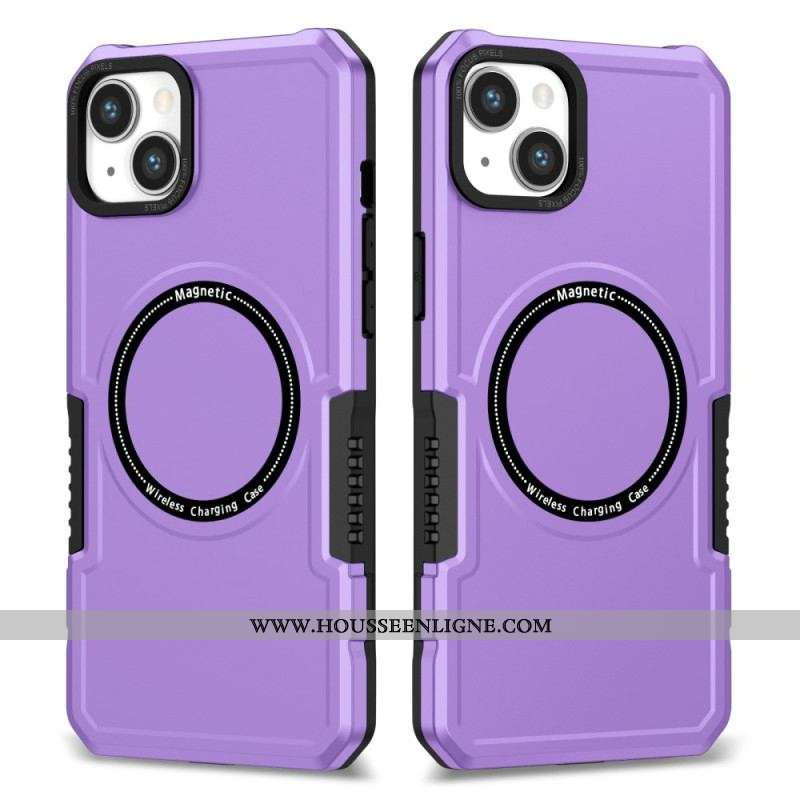 Coque iPhone 15 Style Cuir Compatible Magsafe