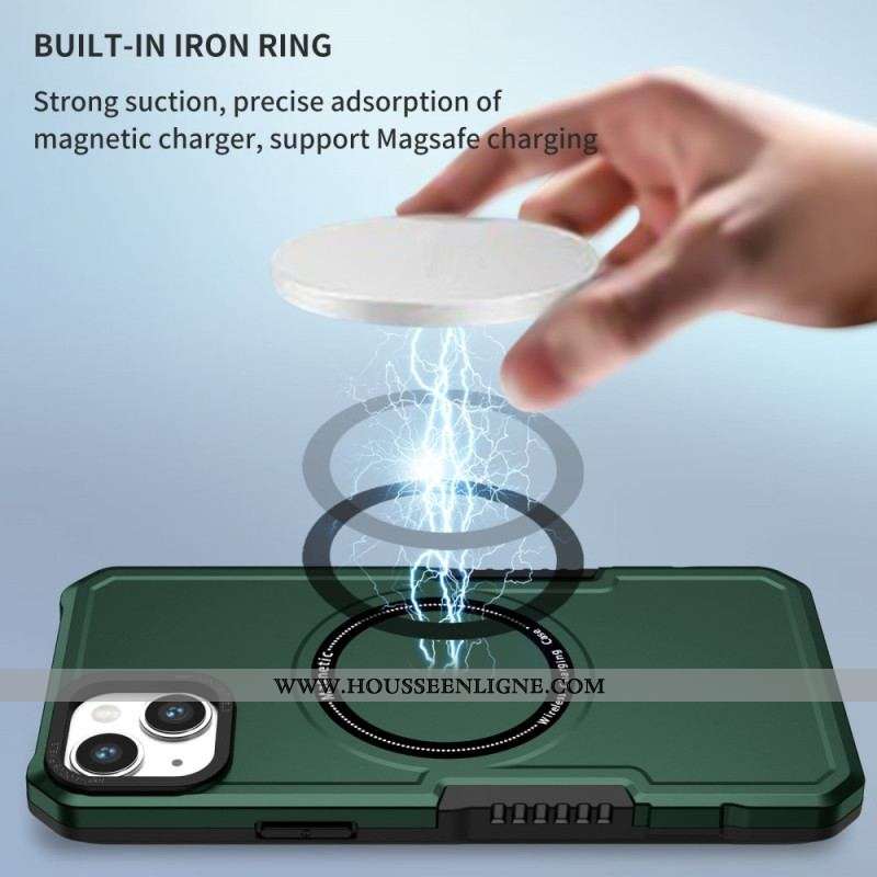 Coque iPhone 15 Style Cuir Compatible Magsafe