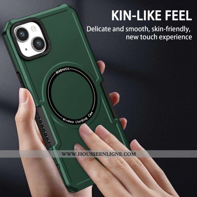 Coque iPhone 15 Style Cuir Compatible Magsafe