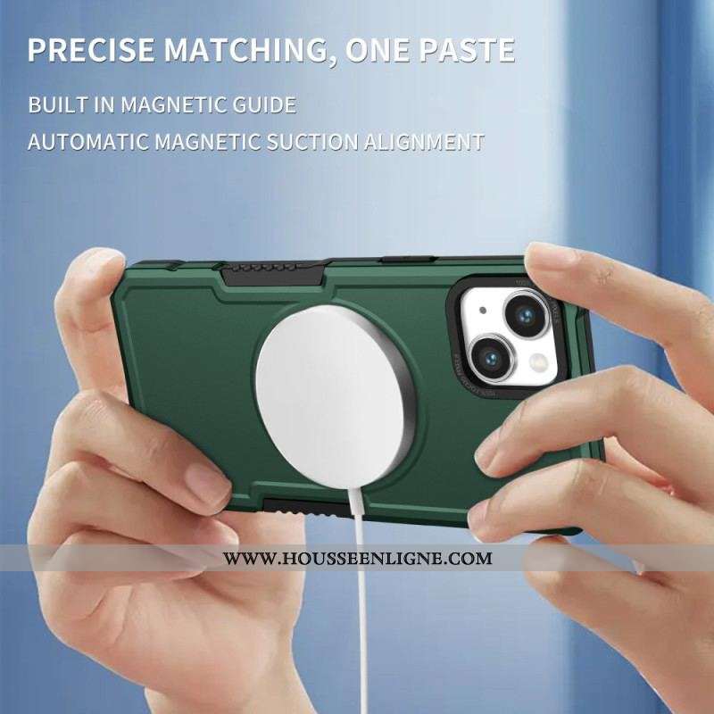 Coque iPhone 15 Style Cuir Compatible Magsafe