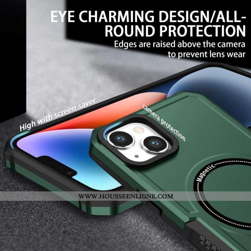 Coque iPhone 15 Style Cuir Compatible Magsafe