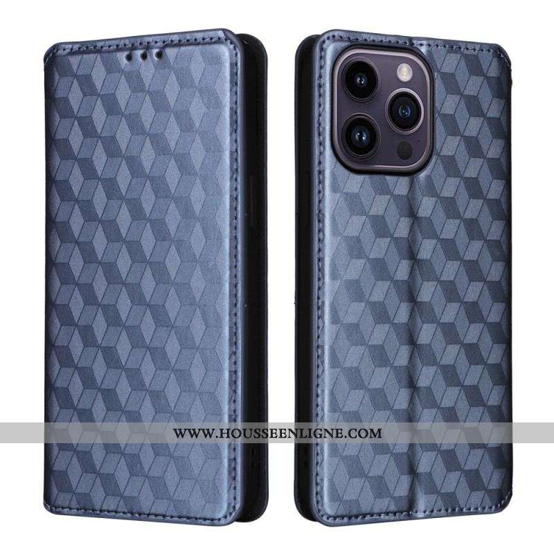 Flip Cover iPhone 15 Cubes 3D