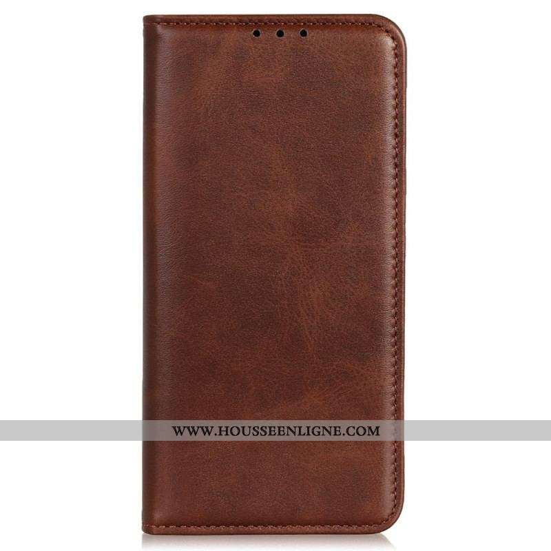 Flip Cover iPhone 15 Cuir Fendu