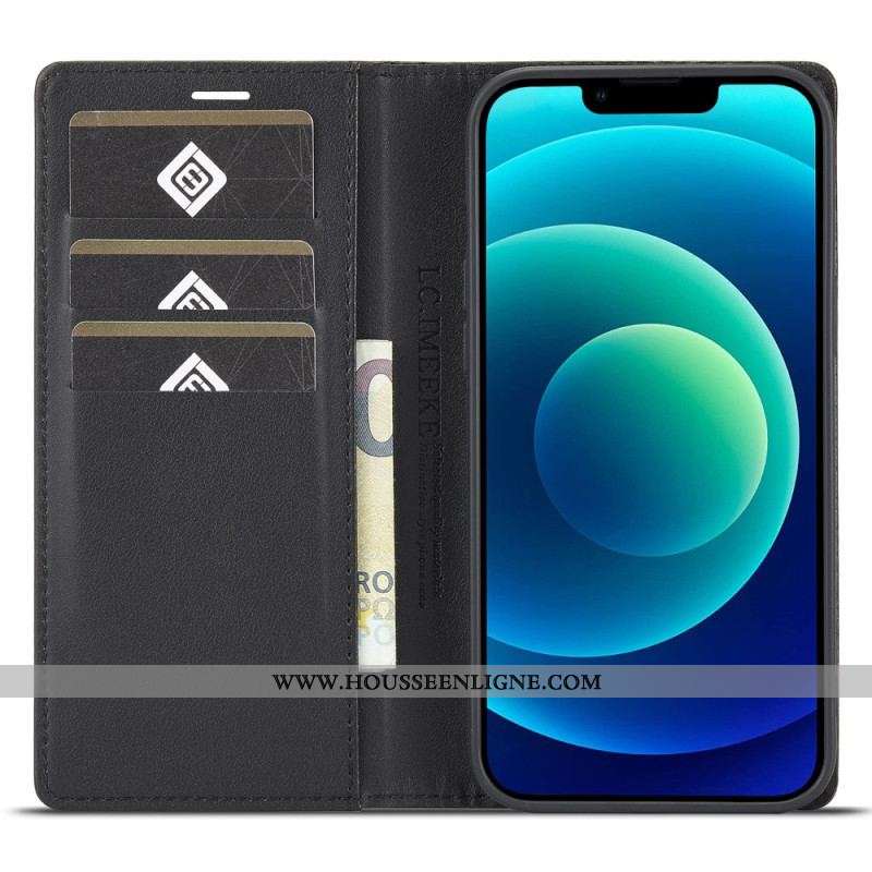 Flip Cover iPhone 15 Fibre Carbone LC.IMEEKE