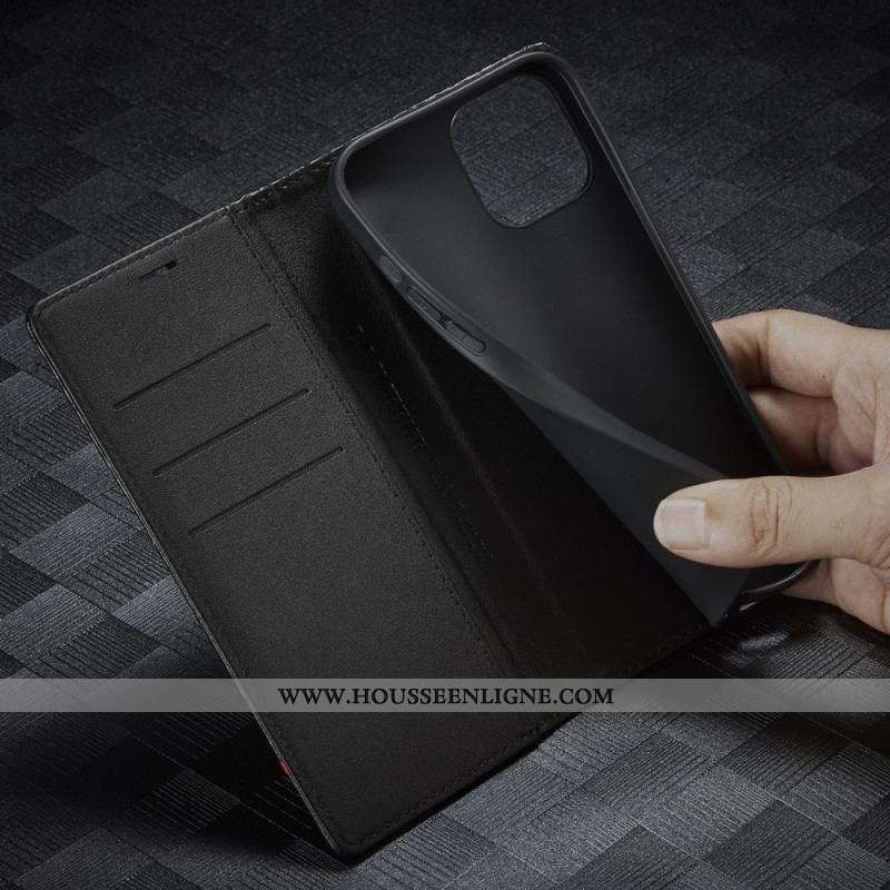 Flip Cover iPhone 15 Fibre Carbone LC.IMEEKE