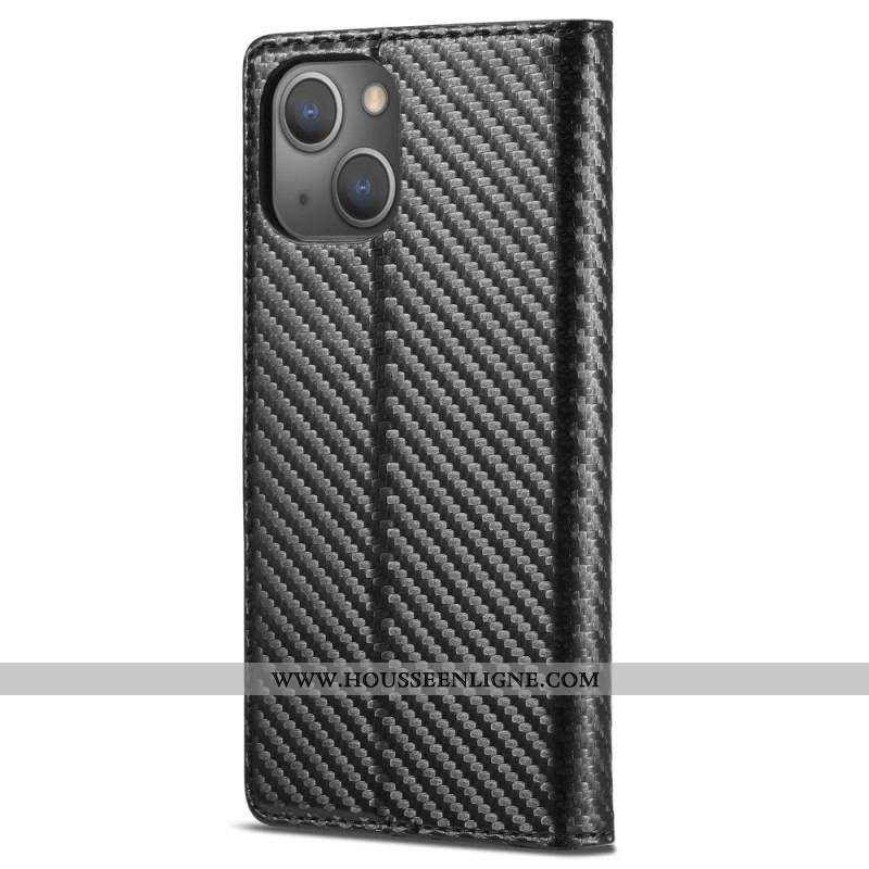 Flip Cover iPhone 15 Fibre Carbone LC.IMEEKE