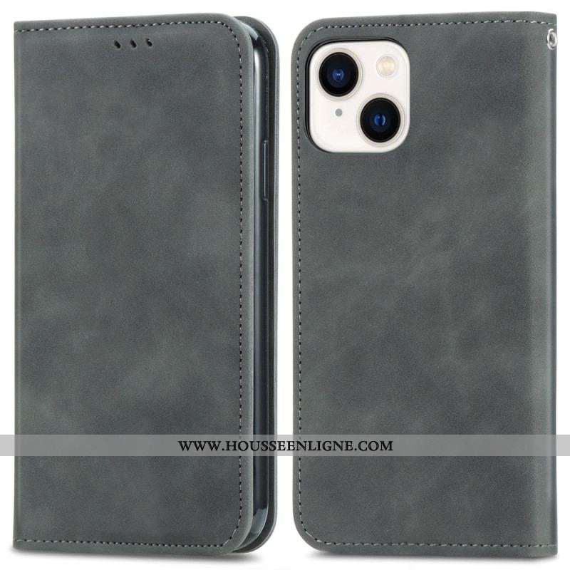 Flip Cover iPhone 15 Plus Simili Cuir Douceur