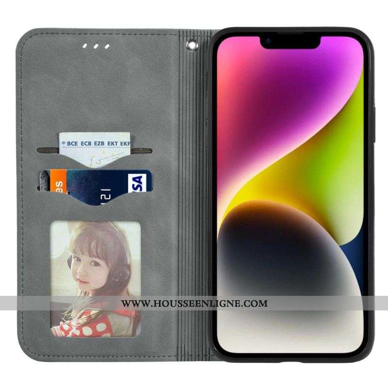 Flip Cover iPhone 15 Plus Simili Cuir Douceur