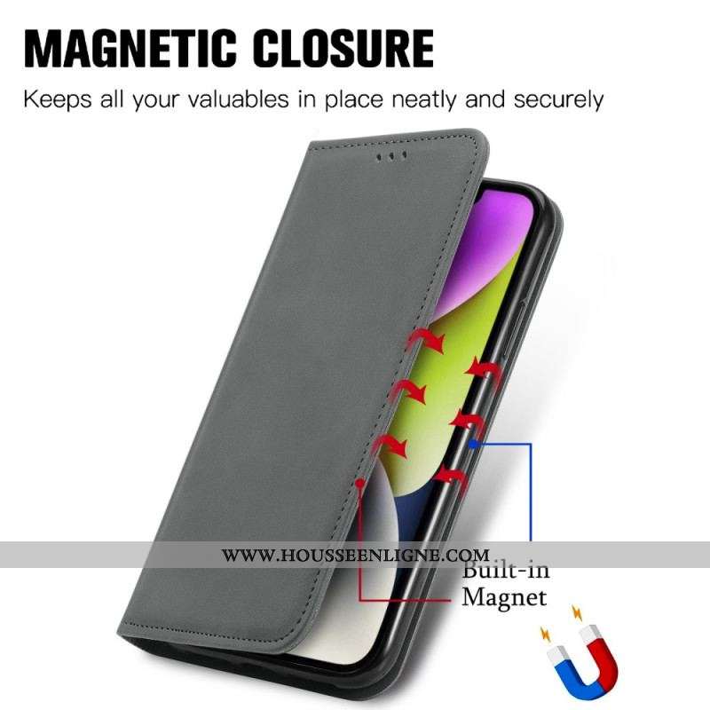 Flip Cover iPhone 15 Plus Simili Cuir Douceur