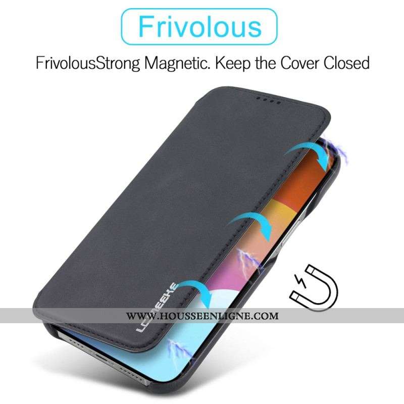 Flip Cover iPhone 15 Plus Simili Cuir LC.IMEEKE