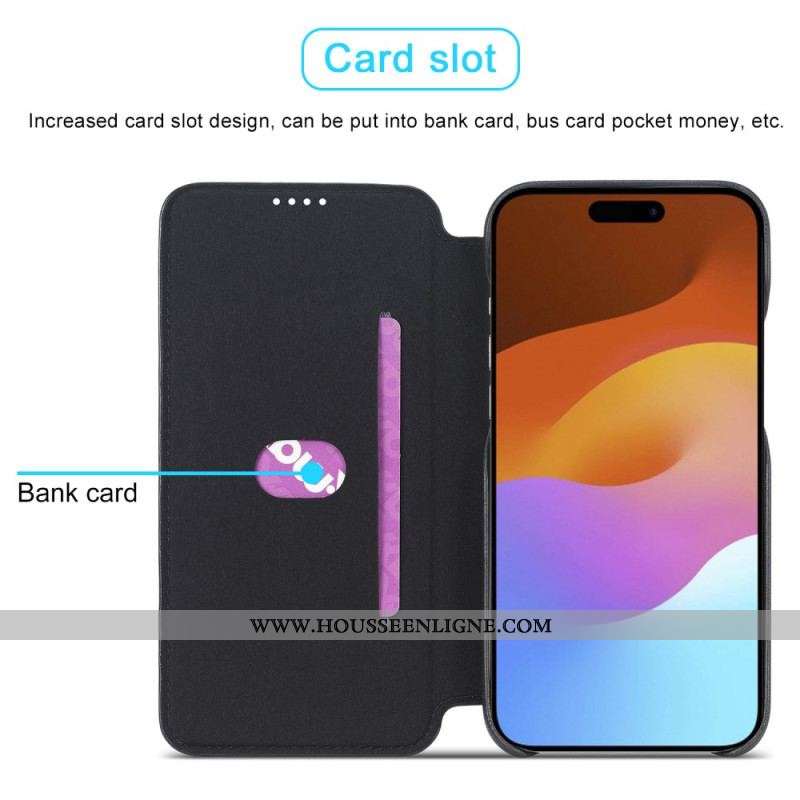 Flip Cover iPhone 15 Plus Simili Cuir LC.IMEEKE