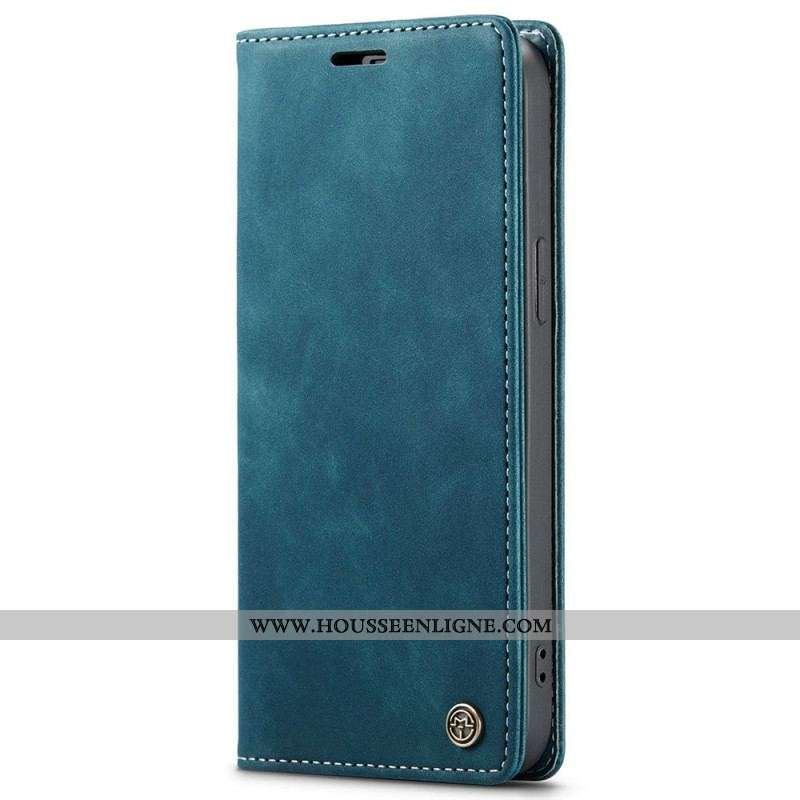 Flip Cover iPhone 15 Simili Cuir Vintage CASEME