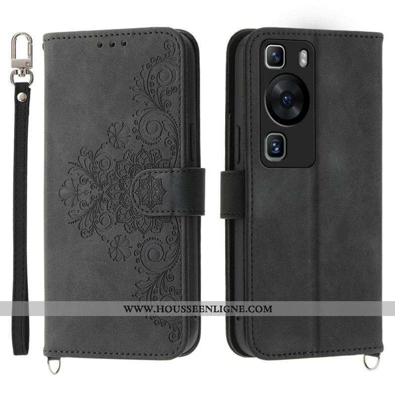 Housse Huawei P60 Pro Dentelle et Bandoulière
