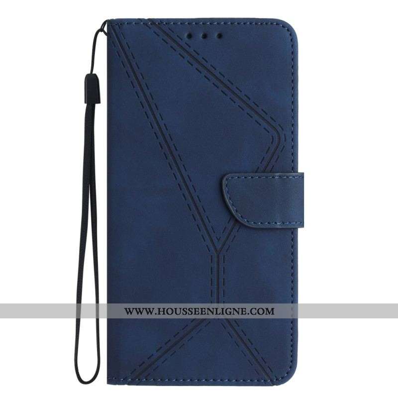 Housse Huawei P60 Pro Effet Cuir Ligne