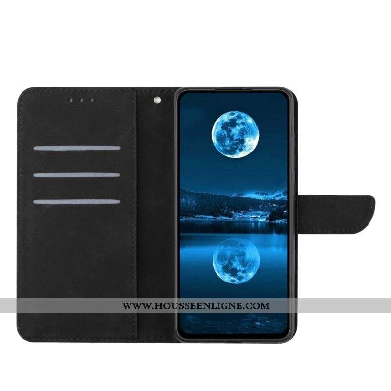 Housse Huawei P60 Pro Effet Cuir Ligne