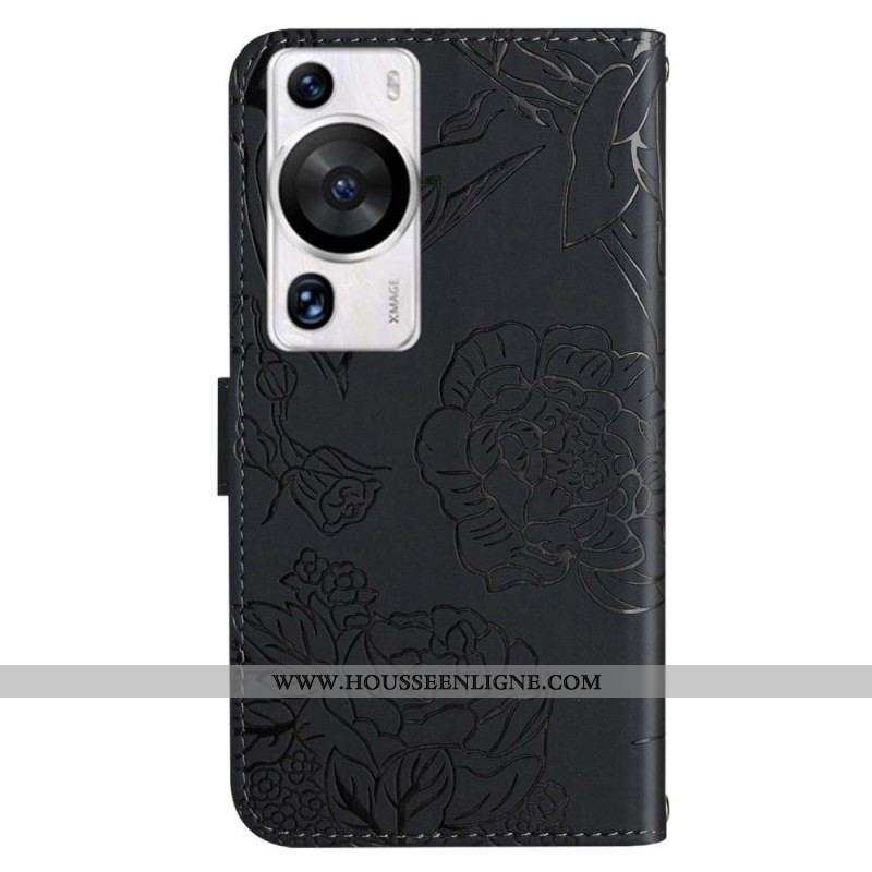 Housse Huawei P60 Pro Papillons à Bandoulière
