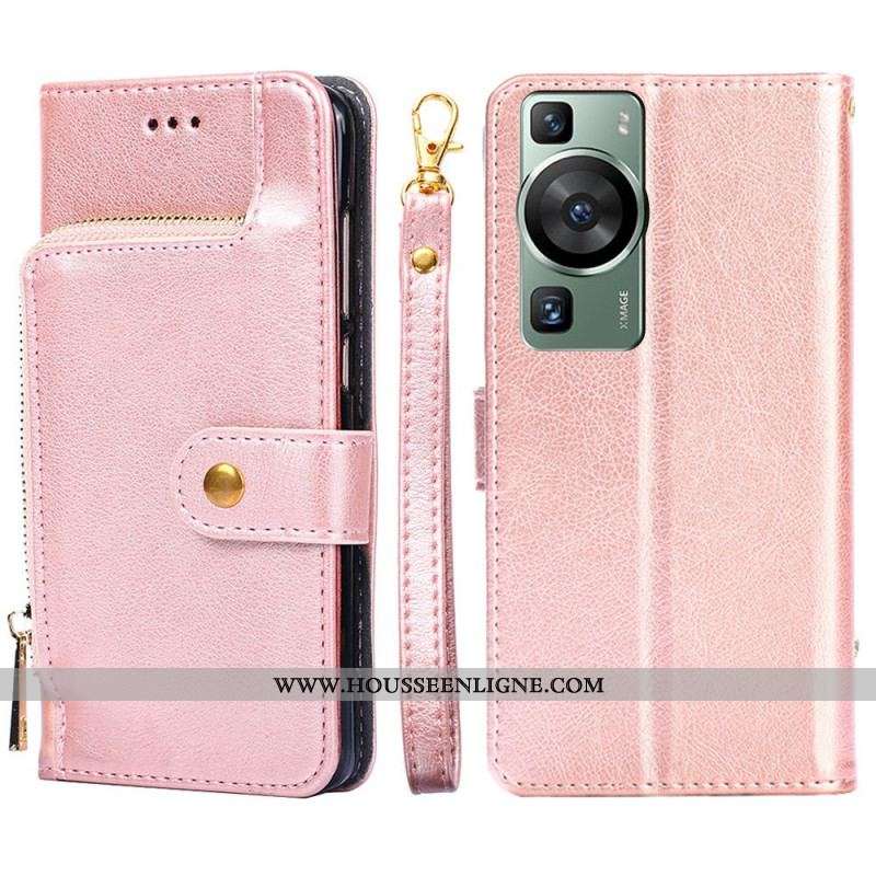 Housse Huawei P60 Pro Porte-Monnaie Zippé