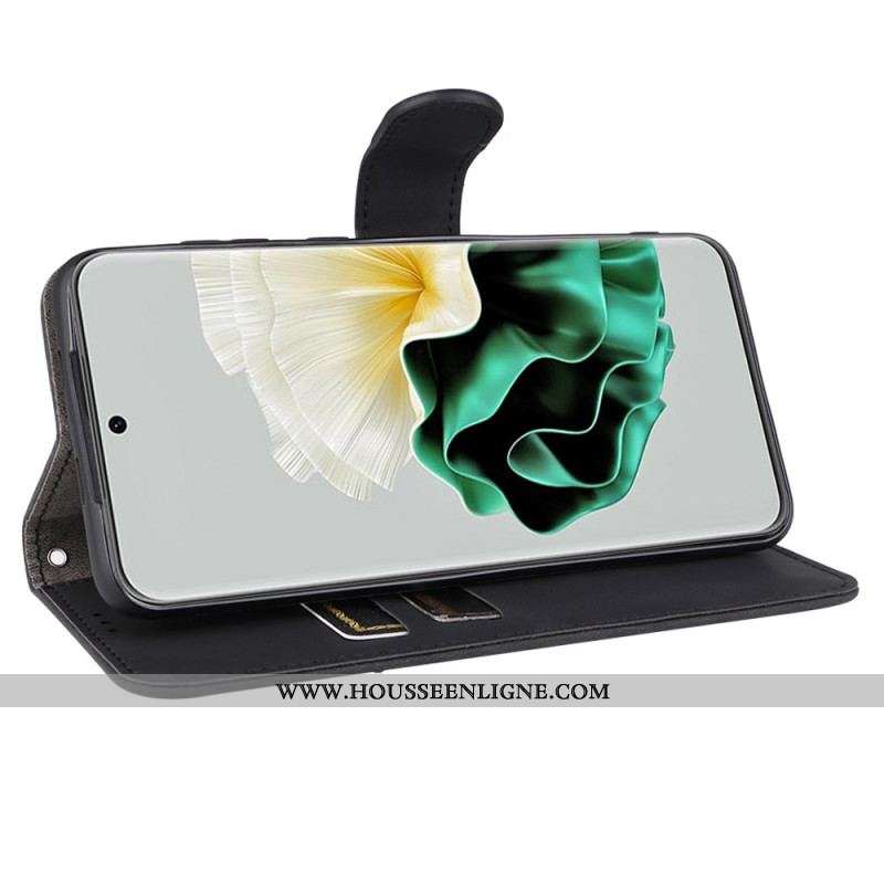 Housse Huawei P60 Pro Simili Cuir Uni à Lanière